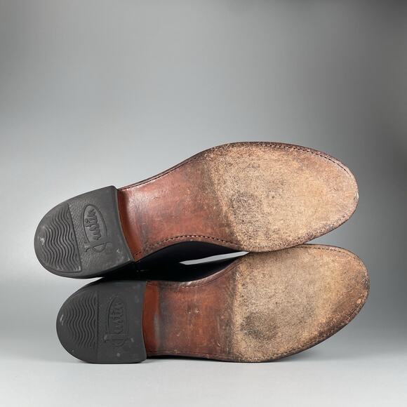 Justin L3703 Women’s Sz 7.5 B Black Leather Pull On Western Classic Ropers Boots - Picture 4 of 9